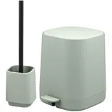 ELUNO Bad-Accessoires-Set, Salbeigrün, Kunststoff, 21x25.5x21 cm, Badaccessoires