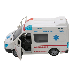 Bubble-Store Spielzeug-LKW Spielzeug Rettungswagen mit Friktionsantrieb und weiß