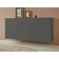 LeGer Home by Lena Gercke Sideboard »Essentials«, Breite: 167cm, MDF lackiert, Push-to-open-Funktion, grau