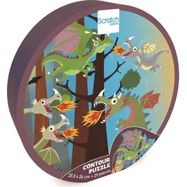 Scratch Konturpuzzle Drachen 29 Teile)