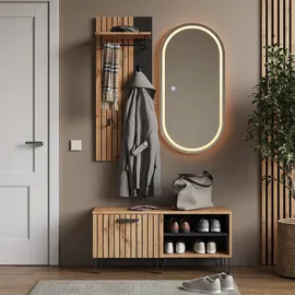 Vicco Amber Garderobe 100 x 100 x 38 cm Braun