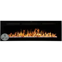 Mystflame Galaxy 60 Elektrischer Wandkamin, 13 Flammenfarben und Bodenlicht, Brennstoffbett aus Baumstämmen und Glas, Thermostat 750/1500 W, Fernbedienung und Touchscreen