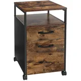 VASAGLE Aktenschrank 44 x 42 x 66,5 cm Braun-Schwarz