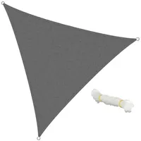 ECD Germany Sonnensegel Sonnenschutz 3,6x3,6x3,6m Dreieck Grau, 100% HDPE