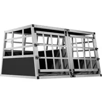CADOCA Hundetransportbox XL 89 x 70 x 51 cm Silber