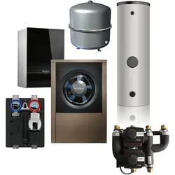 Buderus Luft/Wasser-Wärmepumpenset WLW196i-8 AR E, Kombispeicher BPU 400-C, Hydraulikbox, 1 g. Heizkreis