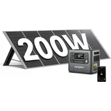 AFERIY 2400W Solargenerator mit Solarpanel 200W, 2048Wh LiFePO4 & 1,5Std Schnellladung Solar Powerstation, 13 Ausgänge, <10ms USV, Sinuswelle 230V, BMS, für Notfall/Garten/Off-Grid/Wohnmobil/Camping
