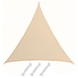 AMANKA UV Sonnensegel 2x2x2 HDPE Dreieck Sonnenschutz Überdachung Balkon Garten Beige