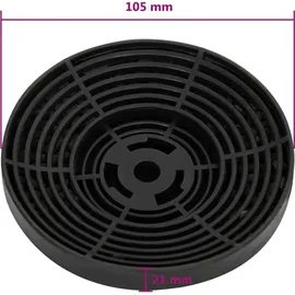 vidaXL Kohlefilter für Dunstabzugshauben 105x21 mm - Schwarz