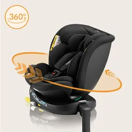 lionelo Navy i-Size 360 Kindersitz, 40-150 cm, Gruppe 0+1 2 3, vorwärts- und rückwärtsgerichtete Montage, ISOFIX und Stützfuß, Verstellbare Kopfstütze und Rückenlehne, Dri-Seat Einsatz