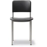 Fredericia Plan Chair gepolstert, brushed steel / leder omni 301