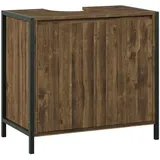 Vicco Waschbeckenunterschrank Naola 2 geschlossene Ablagefächer 70 x 65 x 40 cm Eiche/Schwarz