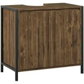 Vicco Waschbeckenunterschrank Naola 2 geschlossene Ablagefächer 70 x 65 x 40 cm Eiche/Schwarz