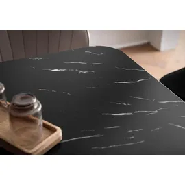 FineBuy Esstisch 160 x 80 x 76 cm schwarz