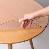 Tischfolie Rund,tischfolie Transparent Rund,transparent Pvc Tischdecke Tischmatte,tischfolie Transparent 1.5 mm Dick,anti-hot Tischmatte,für Schreibtisch Tisch Esstisch (120cm/47inch)