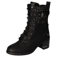 Mustang Winterstiefelette, Plateaustiefelette, Schnürboots mit praktischem Innenreißverschluss, Gr. 36, schwarz, , 34008048-36