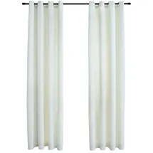 vidaXL Verdunkelungsvorhang Ösen 140 x 245 cm samt creme 2 St.