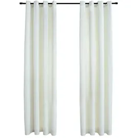 vidaXL Verdunkelungsvorhang Ösen 140 x 245 cm samt creme 2 St.