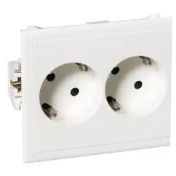 Schneider Electric 5940015 Doppelsteckdose DATA CYB-PS 37grad Slave 16A/250V anreih Master/Slave weiß 9016