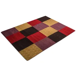 Teppich MORGENLAND "Patchwork Teppich - Weys - rechteckig", gold, B:75cm H:6mm L:300cm, Viskose, Teppiche, Sehr weicher Flor