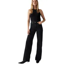 Levi's Ribcage Jeans mit weitem Bein in Schwarz-W26 / L34