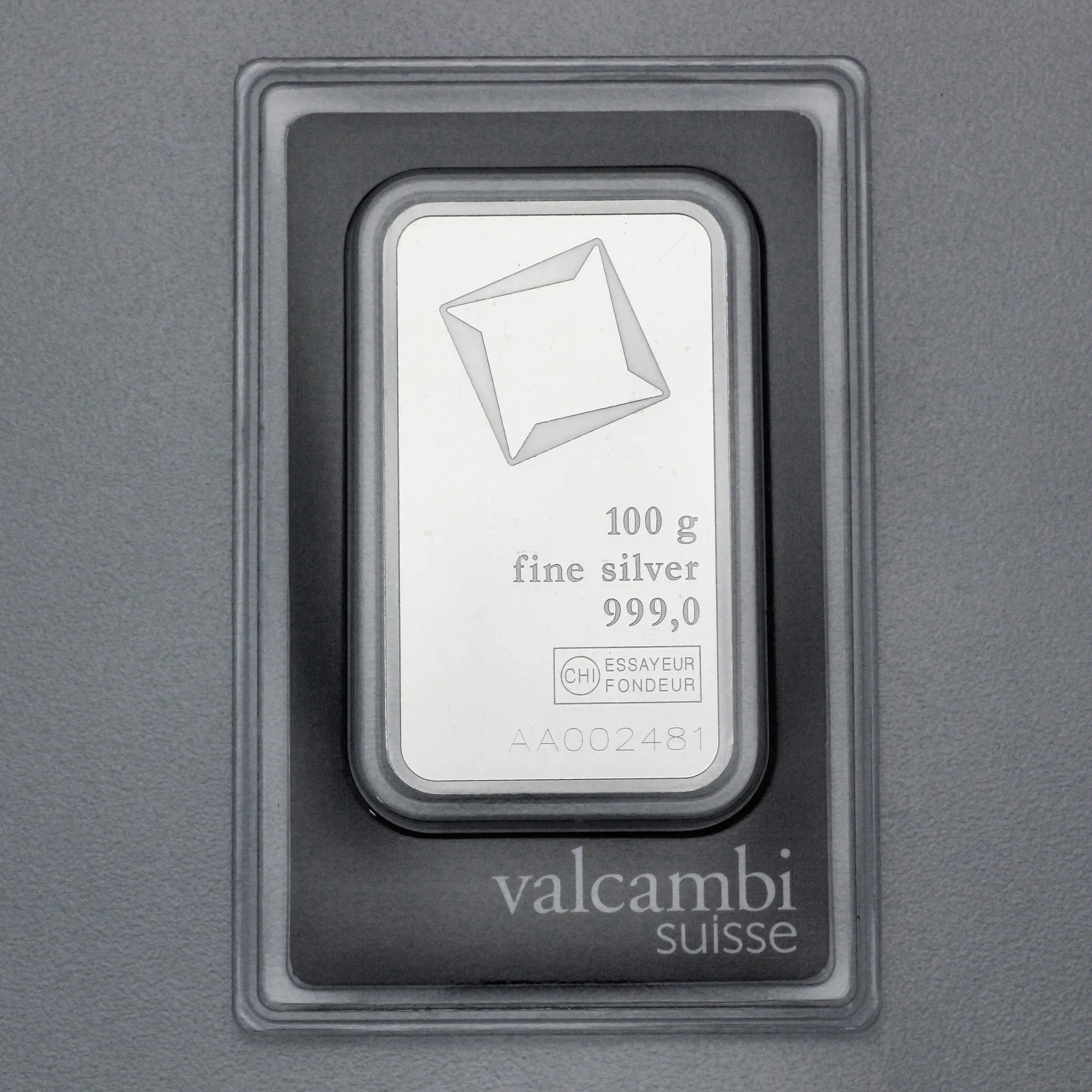 Silberbarren 100g VALCAMBI, Blister