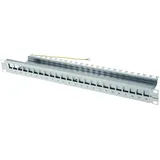 Telegärtner 24 Port Netzwerk-Patchpanel 483 mm (19 ) CAT 6a 1 HE Lichtgrau
