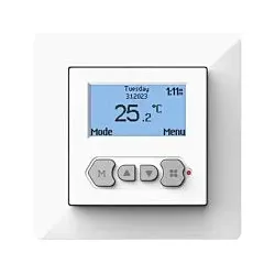 Riberger Digitales Uhrthermostat – Weiß  Programmierbarer Raumregler inkl. Sensor für elektrische Fußbodenheizungen