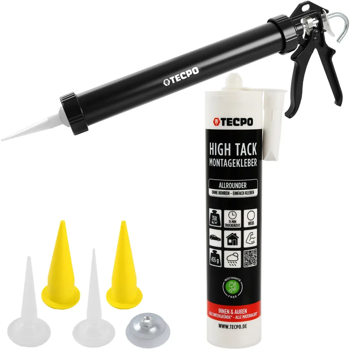 1x TECPO Allrounder Montagekleber HIGH TACK SMP 1x 455g Weiß +...
