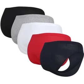 Tom Tailor Slip, 5er Pack in - Mini Slip, Basic, einfarbig Blau/Weiß/Rot XL