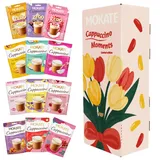 MOKATE Cappuccino Moments Geschenkset - 24 Beutel Cappuccino in 12 Verschiedenen Geschmacksrichtungen, Premium Kaffee Geschenk für Männer & Frauen, Aromatisch, Cremiger Instant-Kaffee mit Milchschaum