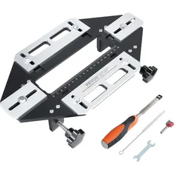 VEVOR Türscharnier-Schlitzsucher 183 x 46 mm + 50 x 20 mm, Montageanleitung Scharnierschlösser, Türscharnierlehre, Holzbearbeitungs-Lochöffner, Positionierung, Bohren, Schlitzer, Führungsplatte