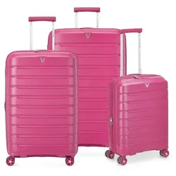 Roncato B-Flying Move 4 Rollen Kofferset 3-teilig mit Dehnfalte  pink