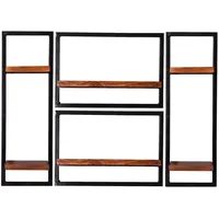 SIT Möbel Wandregal-Set 110 x 25 x 75 cm Antikschwarz