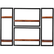 SIT Möbel Wandregal-Set 110 x 25 x 75 cm Antikschwarz