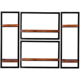 SIT Möbel Wandregal-Set 110 x 25 x 75 cm Antikschwarz