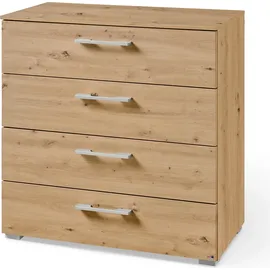 Set One by Musterring Schubkastenkommode "Henderson", braun (eiche artisan), B:80cm H:81cm T:42cm, Holzwerkstoff, SET ONE BY MUSTERRING, Sideboards, mit 4 Schubladen inkl. Selbsteinzug und Dämpfung