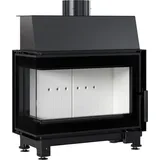 Kamineinsatz aus Stahl KRATKI SIMPLE links 6 kW Ø 150 mit Türfeder - Schwarz
