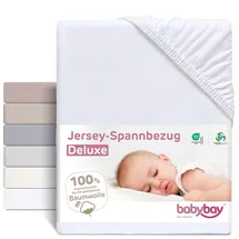 babybay Jersey-Spannbettlaken Original Stoff Weiß 43 x 81 cm