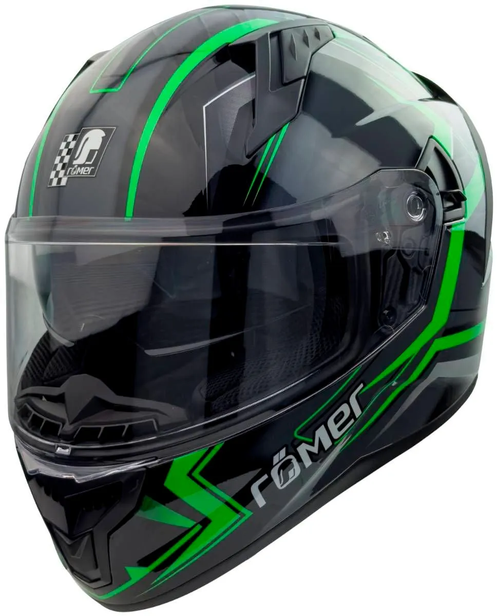 RÖMER HELME Motorradhelm »Integralhelm Eifel«, mit integriertem Sonnenvisier RÖMER HELME schwarz/neongrün L   Kopfumfang: 59 cm - 60 cm