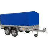 UNITRAILER GARDEN TRAILER ANHÄNGER 264/2 KIPP MIT STÜTZRAD, RAHMEN H-800 UND BLAUER ABDECKUNG