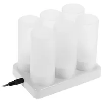 Set Mit 6 Wiederaufladbaren Led-teelichtern Mit Farbwechsel, Flackerndem, Flammenlosem Licht Und Fernbedienung