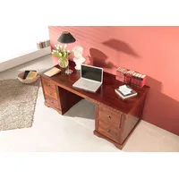 MASSIVMOEBEL24.DE Schreibtisch Akazie 180x80x74 nougat lackiert OXFORD #529