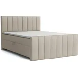 Deine Möbel 24 Boxbett, Beige, Textil, H3, 160x200 cm, Schlafzimmer, Betten, Boxspringbetten