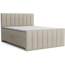 Deine Möbel 24 Boxbett, Beige, Textil, H3, 160x200 cm, Schlafzimmer, Betten, Boxspringbetten