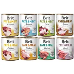 BRIT Pate&Meat Mix Geschmacks 8x800 g Pastete für Hunde