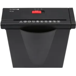 Olympia Aktenvernichter PS 36 - Sicherheitsstufe P2, Streifenschnitt, 6 Blatt, 7 Liter, Schwarz