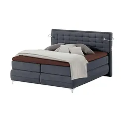 Gallery M Boxspringbett  Dubai ¦ blau ¦ Maße (cm): B: 197 H: 124