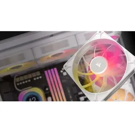 Corsair iCUE LINK RX140 MAX RGB 140mm PWM Dicker Lüfter – Hochstatischer Druck – Magnetisches Kuppellager – Einzelner Lüfter – Weiß