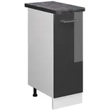 Vicco Apothekerschrank, Schwarz Hochglanz, Weiß, Holzwerkstoff, 2 Fächer, 1 Schubladen, Rechteckig, 30x81.6x60 cm, Küchen, Küchenmöbel, Küchenschränke, Apothekerschränke